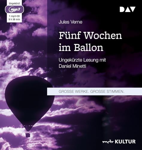 Fünf Wochen im Ballon: Ungekürzte Lesung mit Daniel Minetti (1 mp3-CD) von Audio Verlag Der GmbH