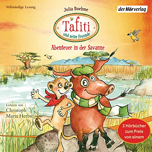 Tafiti und seine Freunde. Abenteuer in der Savanne: Drei Hörbücher: Tafiti und die Reise ans Ende der Welt - Tafiti und das fliegende Pinselohrschwein - Tafiti und das Riesenbaby von Hoerverlag DHV Der