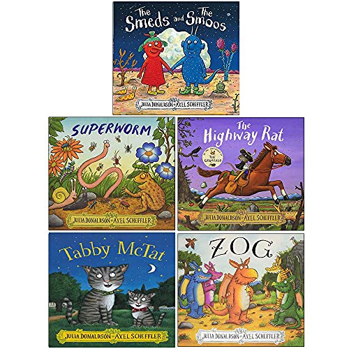 Julia Donaldson 5 Books Collection Set By The Creators of the Gruffalo (The Scarecrows' Wedding, Superworm, The Highway Rat, Tiddler, Zog)