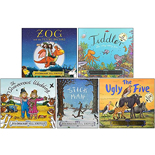 Julia Donaldson Collection 5-Bücher-Set (Zog und die fliegenden Ärzte, Tiddler, Die Hochzeit der Vogelscheuchen, Strichmännchen, Die hässlichen Fünf)