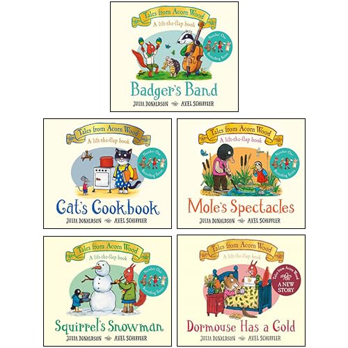 Julia Donaldson Tales From Acorn Wood Series 5 Books Collection Set (Cat's Cookbook, Squirrel's Snowman, Mole's Spectacles, Badger's Band & Dormouse Has a Cold)