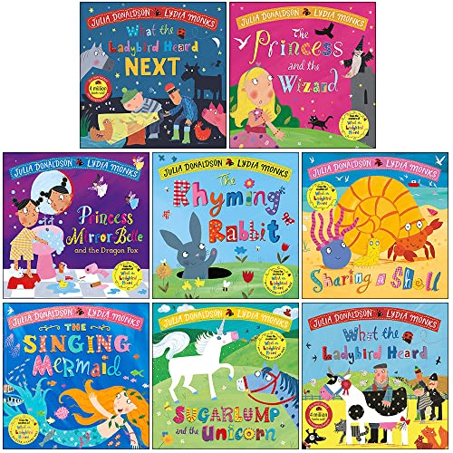 What the Ladybird Heard and Other Stories 8 Books Collection Set by Julia Donaldson & Lydia Monks (Rhyming Rabbit, Sugarlump and the Unicorn, Singing Mermaid & MORE!)
