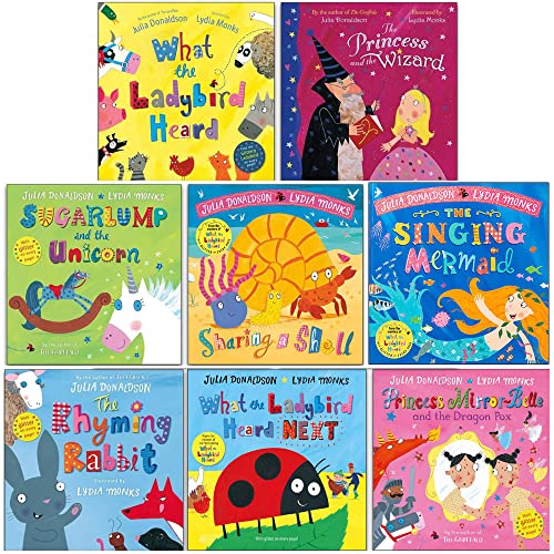 What the Ladybird Heard and other Stories Collection Set by Julia donaldson & Lydia Monks (The Princess and the Wizard, Sugarlump and the Unicorn, Princess Mirror-Belle and the Dragon Pox and More)