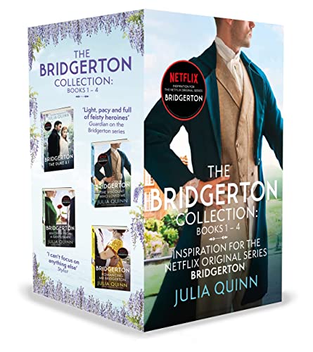 Julia Quinn Bridgerton Family Series 4 Collection Books Set (Romancing Mr Bridgerton, The Viscount Who Loved Me, The Duke and I, To Sir Phillip, With Love)