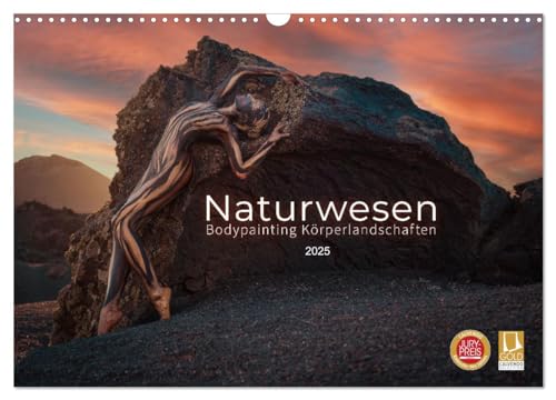 Naturwesen - Bodypainting Körperlandschaften (Wandkalender 2025 DIN A3 quer), CALVENDO Monatskalender