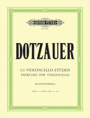 113 Violoncello-Etüden - Heft 2: Nr. 35 - 62: Technik für Cello (Grüne Reihe Edition Peters) von Peters, C. F. Musikverlag