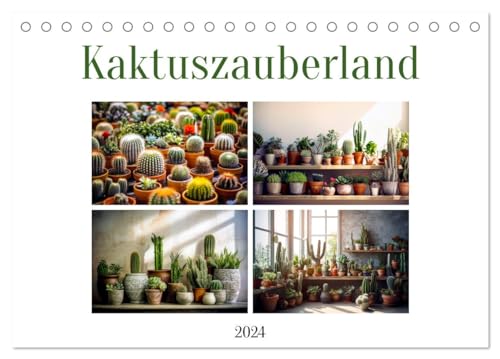 Kaktuszauberland (Tischkalender 2024 DIN A5 quer), CALVENDO Monatskalender