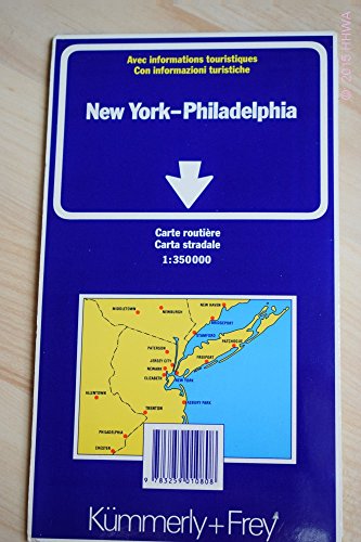 Kümmerly & Frey Karte New York / Philadelphia: Straßenkarte. Maßst. 1 : 350.000. (Regional Maps - USA)