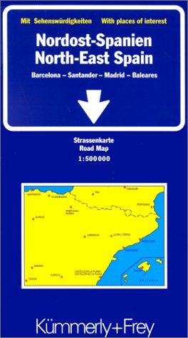 Kümmerly & Frey Karten, Nordost-Spanien: Strassenkarte 1:500000. Barcelona - Santander - Madrid - Balearen mit Sehenswürdigkeiten (Kümmerly+Frey Strassenkarten) von Kümmerly+Frey