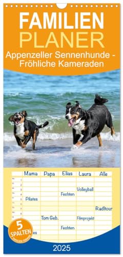 Familienplaner 2025 - Appenzeller Sennenhunde - Fröhliche Kameraden mit 5 Spalten (Wandkalender, 21 cm x 45 cm), CALVENDO von CALVENDO