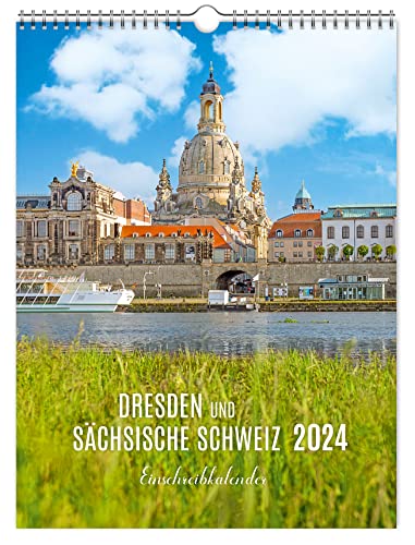 Einschreibkalender Dresden und Sächsische Schweiz 2024: | 30 x 40 cm | weißes Kalendarium von K4Verlag