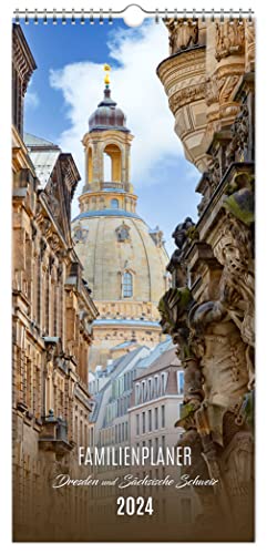 Familienplaner Dresden und Sächsische Schweiz 2024 | 20 x 44 cm | weißes Kalendarium: Einschreibkalender | 20 x 44 cm | weißes Kalendarium von K4Verlag