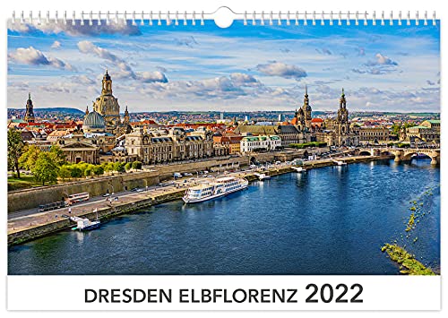 Kalender Dresden Elbflorenz 2022 | 45 x 30 cm weißes Kalendarium von K4 Verlag