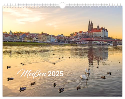 Kalender Meißen 2025: | 40 x 30 cm | weißes Kalendarium