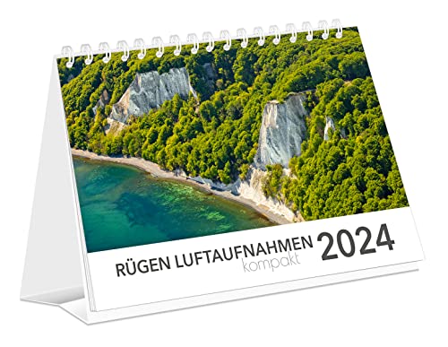 Kalender Rügen Luftaufnahmen kompakt 2024 | 21 x 15 cm | weißes Kalendarium von K4Verlag