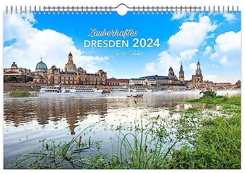 Kalender Zauberhaftes Dresden 2024: XXL | 60 x 40 cm | schwarzes Kalendarium von K4Verlag