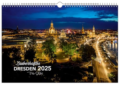 Kalender Zauberhaftes Dresden 2025 XXL | 60 x 40 cm | schwarzes Kalendarium