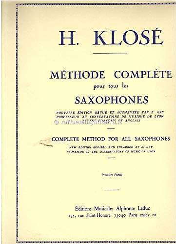 METHODE DE SAXOPHONE VOLUME 1 (FRANCAIS-ANGLAIS)