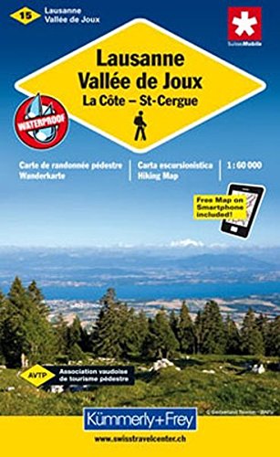 Lausanne / Vallee de Loux 1 : 60 000. Wanderkarte 15 (Kümmerly+Frey Wanderkarten) von Kümmerly + Frey