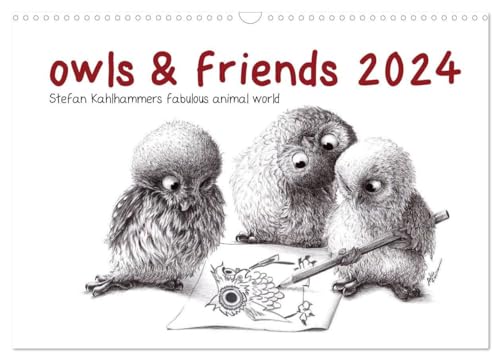 owls & friends 2024 (Wall Calendar 2024 DIN A3 landscape), CALVENDO 12 Month Wall Calendar: Stefan Kahlhammers fabulous animal world von Calvendo
