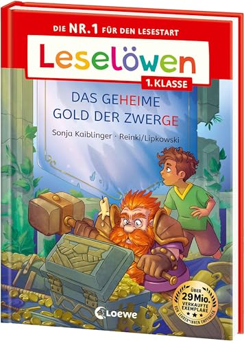 Leselöwen 1. Klasse - Das geheime Gold der Zwerge (Großbuchstabenausgabe): Die Nr. 1 für den Lesestart - Mit Leselernschrift ABeZeh - Erstlesebuch für Kinder ab 6 Jahren