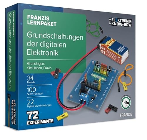 FRANZIS 67204 - Lernpaket Grundschaltungen der digitalen Elektronik - Komplettset für 72 Praxis-Projekte, inkl. Handbuch