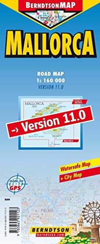 Mallorca/ Majorca 1 : 160 000 +++ Palma di Mallorca, Metro (mt), Time Zone (BerndtsonMAP) (Road Map/ Landkarte) [Folded Map/ Faltkarte]