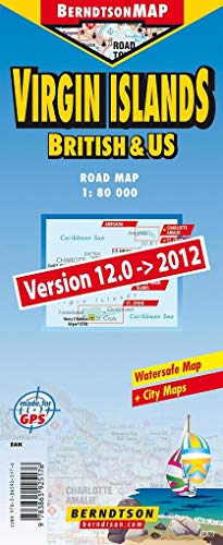 Virgin Islands 1:80 000 +++ British Virgin Isl., US Virgin Isl., Anegada, Charlotte Amalie, Christiansted, Cruz Bay, Frederikstad, Road Town, St ... (Road Map/ Landkarte) [Folded Map/ Faltkarte] von Huber, München