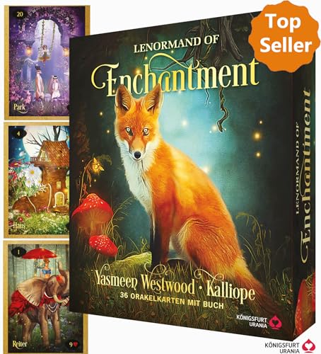 Lenormand of Enchantment - Zauberhafte Orakelkarten im Fantasy-Style: 36 Lenormand-Karten mit Goldschnitt und 208-seitiges Buch von Königsfurt-Urania