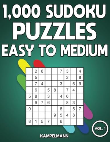 1,000 Sudoku Puzzles Easy to Medium: Big Book of Sudoku's for Adults with Solutions (Vol. 1) - UK von Independently published