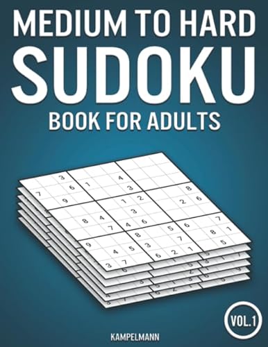Medium to Hard Sudoku Book for Adults: 400 Medium to Hard Sudokus with Solutions (Vol. 1)
