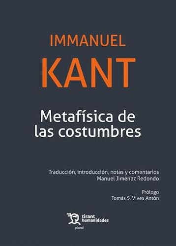 METAFISICA DE LAS COSTUMBRES (Plural)