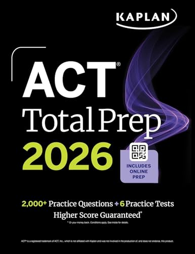 ACT Total Prep 2026: Includes 6 Full Length Tests, 2,000+ Practice Questions + Online Access to a 500+ Question Bank & Video Tutorials (Kaplan Test Prep) von Kaplan Test Prep