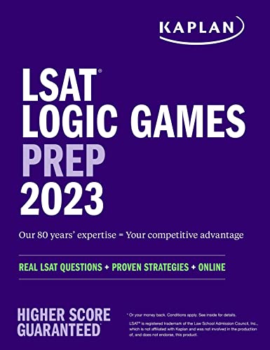 LSAT Logic Games Prep 2023: Real LSAT Questions + Proven Strategies + Online (Kaplan Test Prep)