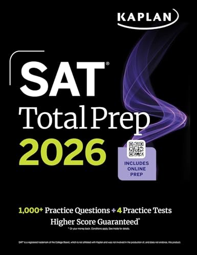SAT Total Prep 2026: Includes 4 Full Length Practice Tests, 1,100+ Practice Questions + 1 Year Access to Online Quizzes and Video Lessons and Tutorials (Kaplan Test Prep) von Kaplan Test Prep