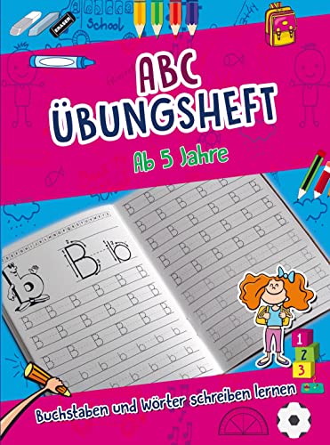 ABC Übungsheft: Buchstaben und Wörter spielerisch schreiben lernen ab 5 Jahre Vorschule und 1. Klasse inkl. Schwungübungen von Bookmundo