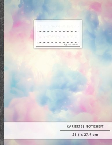 Kariertes Notizbuch • A4-Format, 100+ Seiten, Soft Cover, Register, Mit Rand, „Zuckerwatte“ • Original #GoodMemos Quad Ruled Notebook • Perfekt als Matheheft, Skizzenbuch, Notizheft, Tagebuch von #GoodMemos Kariertes Notizbuch