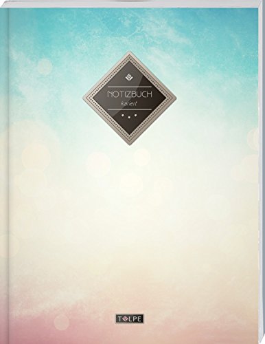 TULPE Kariertes Notizbuch A4 „C046 Himmel“ (140+ Seiten, Vintage Softcover, Doppelrand, Seitenzahlen, Register - Dickes Notizheft, Matheheft, Skizzenbuch, Schulheft, Tagebuch, Kariertes Heft Nr 26)