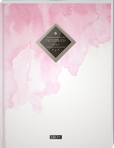 TULPE Kariertes Notizbuch A4 „C084 Aquarell“ (140+ Seiten, Vintage Softcover, Doppelrand, Seitenzahlen, Register - Dickes Notizheft, Matheheft, Skizzenbuch, Schulheft, Tagebuch, Kariertes Heft Nr 26) von CREATESPACE