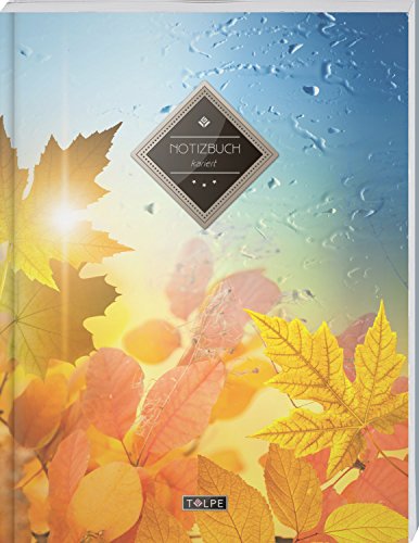 TULPE Kariertes Notizbuch A4 „C095 Herbstlich“ (140+ Seiten, Vintage Softcover, Doppelrand, Seitenzahlen, Register - Dickes Notizheft, Matheheft, ... Schulheft, Tagebuch, Kariertes Heft Nr 26) von CREATESPACE