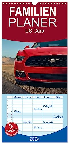 Familienplaner 2024 - US Cars Kalender mit 5 Spalten (Wandkalender, 21 cm x 45 cm) CALVENDO von CALVENDO