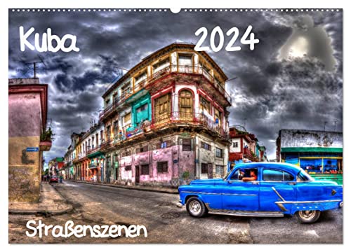 Kuba - Straßenszenen (Wandkalender 2024 DIN A2 quer), CALVENDO Monatskalender