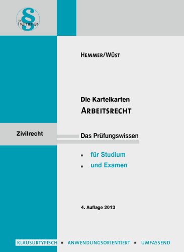 Arbeitsrecht. Karteikarten (Karteikarten - Zivilrecht)