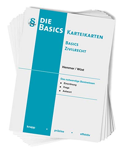 30200 - Karten Basics - Zivilrecht: Das notwendige Basiswissen Einordnung - Frage - Antwort (Karteikarten - Zivilrecht) von Hemmer-Wuest