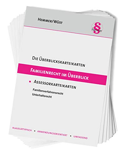 42000 - Assessor Übersichtskarteikarten Familienrecht: Familienverfahrensrecht, Unterhaltsrecht (Karteikarten - Zivilrecht)