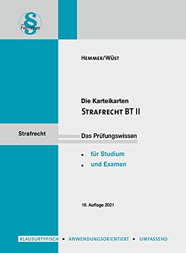 32620 - Karten Strafrecht BT II: Neues Lernen mit der Hemmer-Methode (Karteikarten - Strafrecht) von Hemmer/Wüst Verlagsgesellschaft mbH