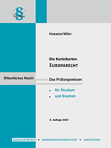 31450 - Karten Europarecht: Das Prüfungswissen für Studium und Examen (Karteikarten - Öffentliches Recht)