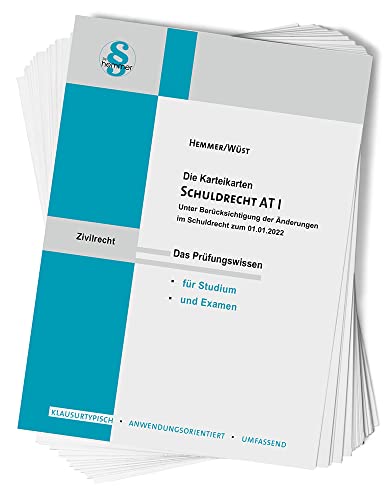 32100 - Karten Schuldrecht AT I: Das Prüfungswissen für Studium und Examen (Karteikarten - Zivilrecht) von Hemmer-Wuest