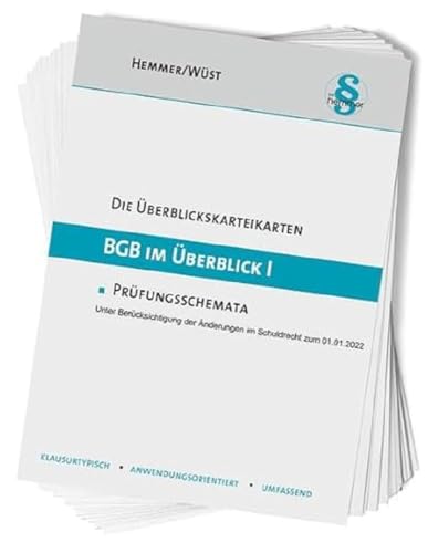 33000 - ÜK BGB im Überblick (Teil I): Prüfungsschemata (Karteikarten - Zivilrecht)