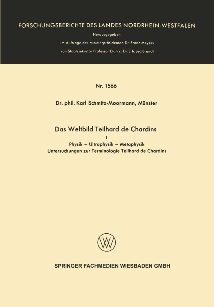 Das Weltbild Teilhard de Chardins von VS Verlag für Sozialwissenschaften